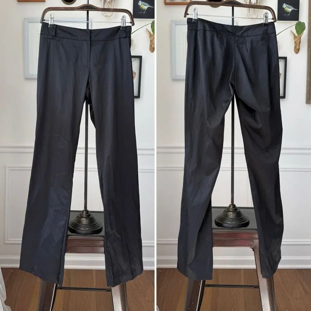 Vintage 90s Y2K Lipsy Black Satin Low Rise Straight Pants 2 3